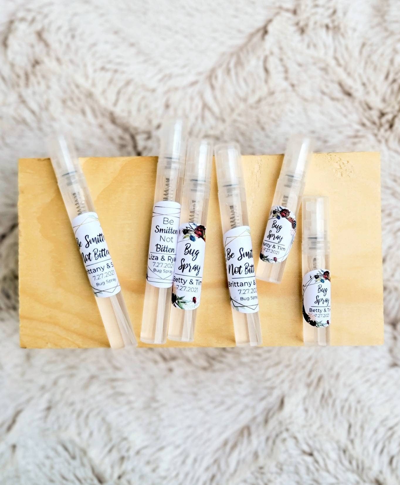 Bug Spray Favors – B Bliss Favors for Be Smitten Not Bitten Free Printable